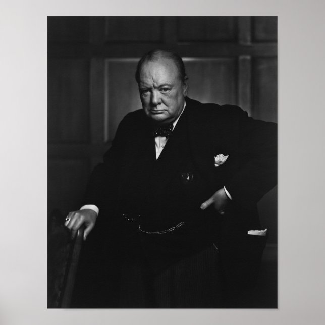 Poster Winston Churchill Retrato - O Leão Arrasteiro (Frente)