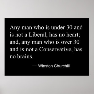 Pôster WINSTON CHURCHILL sobre LIBERAIS e CONSERVADORES