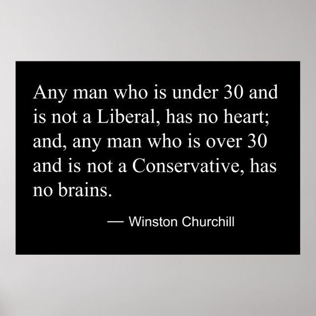 Pôster WINSTON CHURCHILL sobre LIBERAIS e CONSERVADORES (Frente)