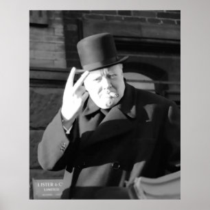 Poster Winston Churchill V Day V Sinal 1945