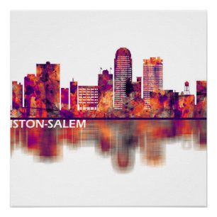 Pôster Winston-Salem North Carolina Skyline