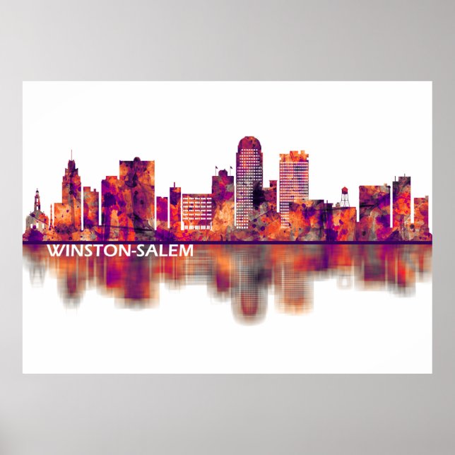 Poster Winston-Salem North Carolina Skyline (Frente)