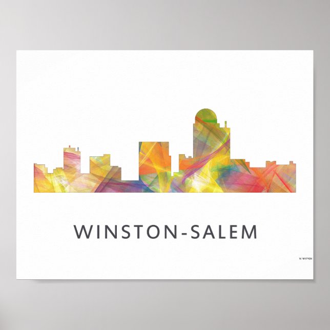 POSTER WINSTON - SALEM, NTH CAROLINA SKYLINE - (Frente)