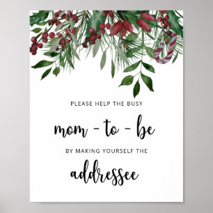 Poster Winter ajuda a Busy Mãe-to-Be Address and Envelope