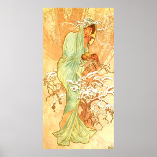 Poster Winter Alfons Mucha Art Nouveau