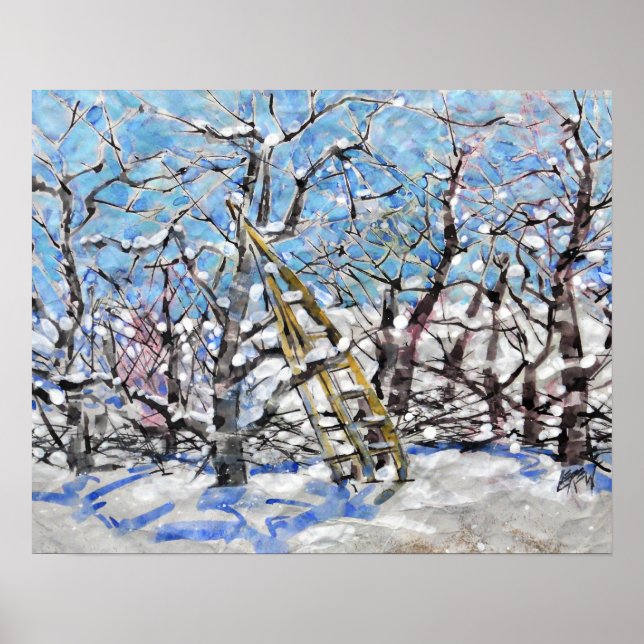Poster Winter Apple Pruning  / Artist Larry Lerew (Frente)