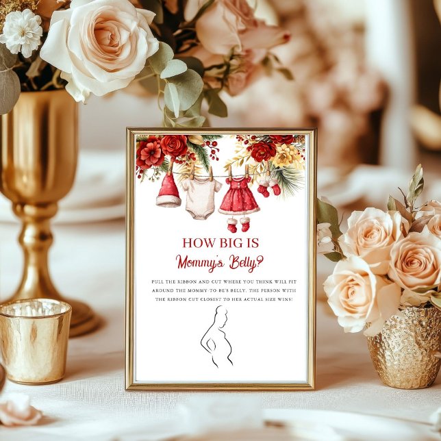 Poster Winter  Baby How big Mommy' baby Shower sign (Criador carregado)