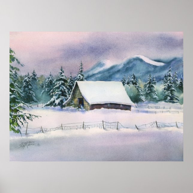 Pôster WINTER BARN por SHARON SHARPE (Frente)