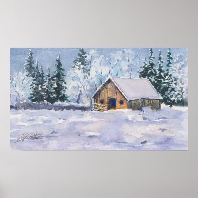 Poster WINTER BARN por SHARON SHARPE (Frente)
