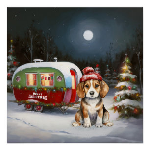 Pôster Winter Beagle Caravan Christmas Adventure