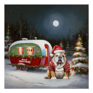 Pôster Winter Bulldog Caravan Christmas Adventure
