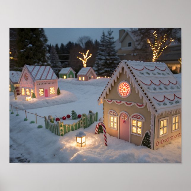 Poster Winter Candy Village Panorama (Frente)