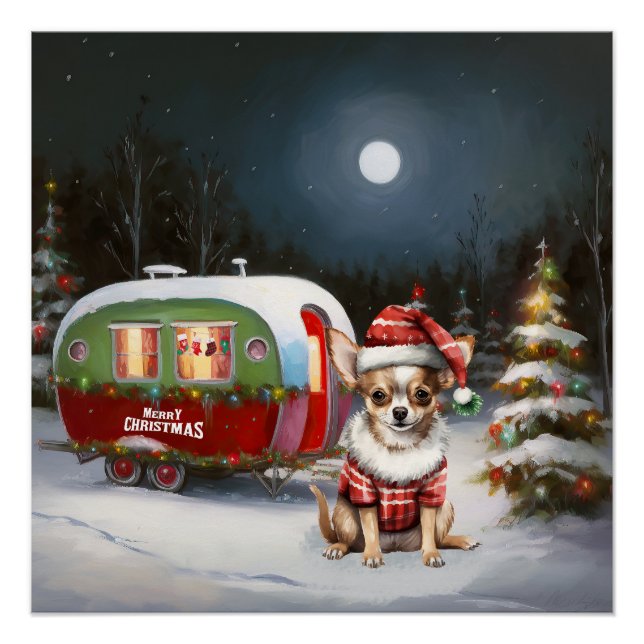 Pôster Winter Chihuahua Caravan Christmas Adventure (Frente)