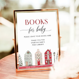 Poster Winter Christmas Baby Shower Books for Baby