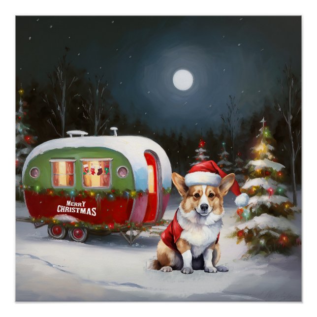 Pôster Winter Corgi Caravan Christmas Adventure (Frente)