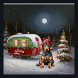Pôster Winter Doberman Caravan Christmas Adventure<br><div class="desc">Adotar a magia de uma noite de inverno nevada enquanto uma caravana desliza graciosamente através da paisagem iluminada pela lua. A beleza serena da neve escutadora e o brilho encantador da lua criam uma cena cativante,  prometendo uma aventura inesquecível de Natal cheia de calor,  alegria e memórias queridas.</div>