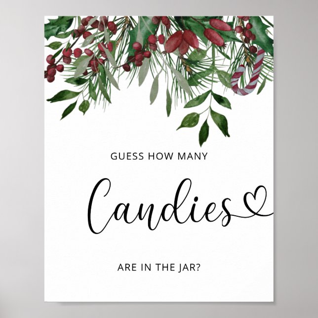 Poster Winter evergreen adivinha quantas canetas (Frente)