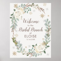 Winter Floral Bridal Brunch Welcome Sign