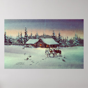 PÔSTER WINTER FRIO NOITE POR SHARON SHARPE