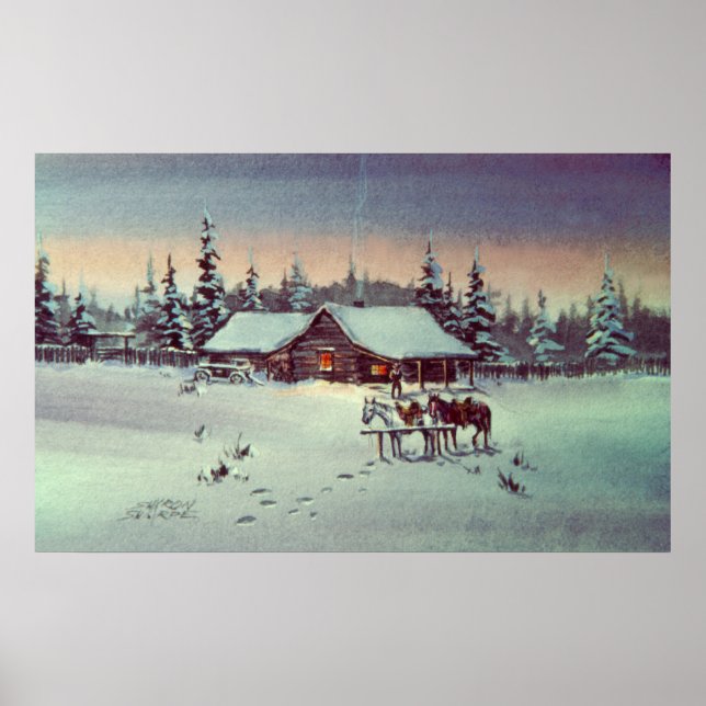 PÔSTER WINTER FRIO NOITE POR SHARON SHARPE (Frente)