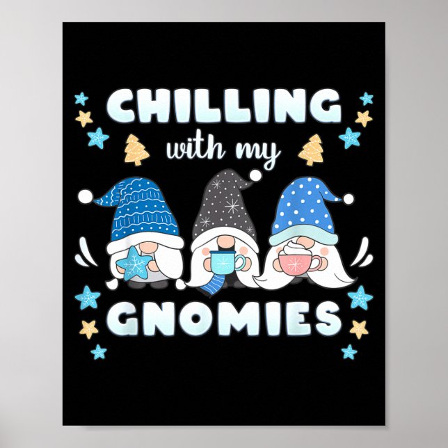 Poster Winter, Funny Nordic Christmas Gnomes  (Frente)