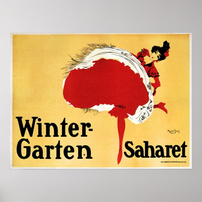 Poster Winter Garten Saharet Cabaret Dancer Old Theater (Frente)