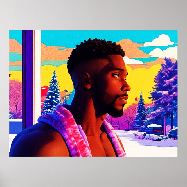 Poster Winter Holiday Beefcake Hunk 2501 (Frente)