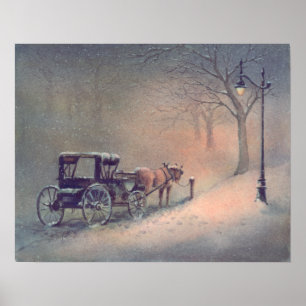 Pôster WINTER HORSE & BUGGY por SHARON SHARPE