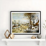 Poster Winter Landscape with Ice skaters<br><div class="desc">Winter Landscape with Ice skaters. It shows a village scene where people skate on a frozen river.</div>