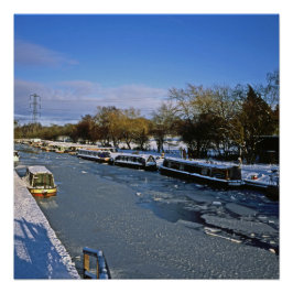 Pôster Winter Macclesfield Canal Cheshire Inglaterra