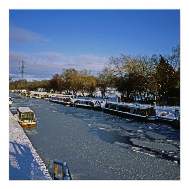 Pôster Winter Macclesfield Canal Cheshire Inglaterra (Frente)