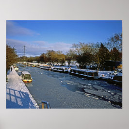 Poster Winter Macclesfield Canal Cheshire Inglaterra