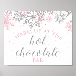 Poster Winter Onederland Hot Chocolate Pink Silver