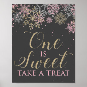 Poster Winter Onederland One is Sweet Take a sinal