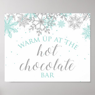 Poster Winter Onederland Teal + Bar de chocolate quente p