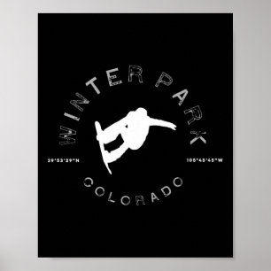 Poster Winter Park Colorado Graphic Vintage Snowboard T