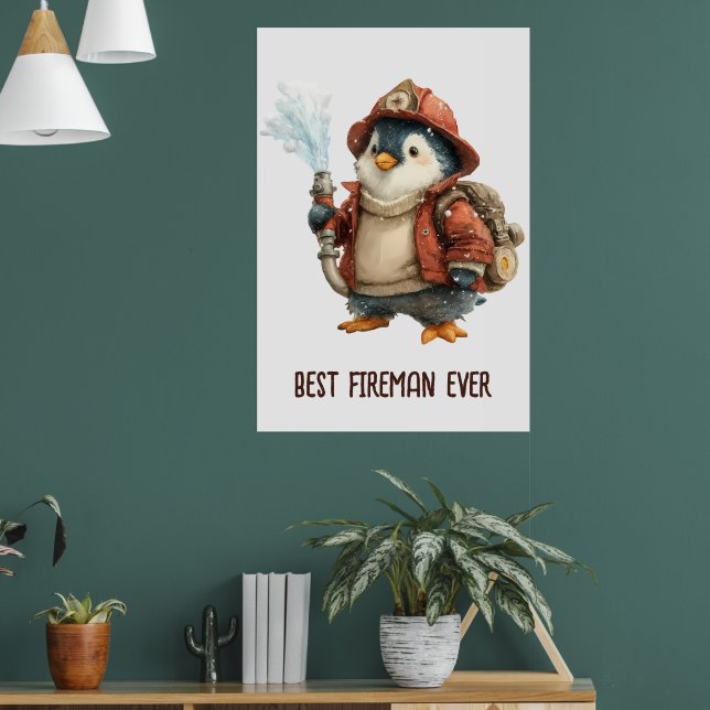 Poster Winter Penguin Firefighter Ping Pong Paddle (Sala de Estar 1)