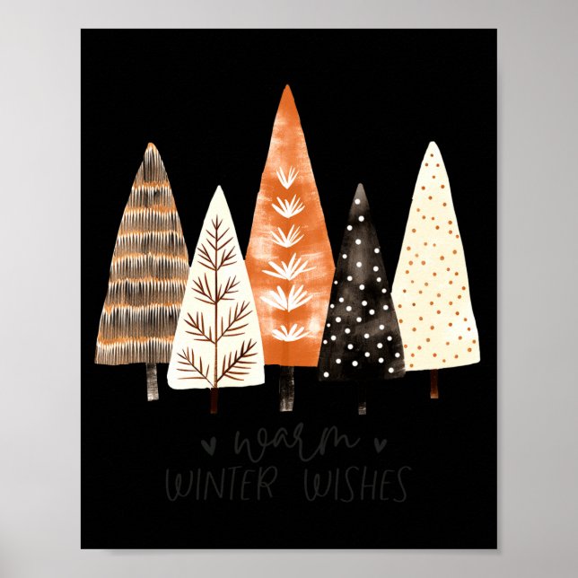 Poster Winter Season Simple Ne Trees  (Frente)