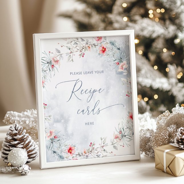 Poster Winter Snow deixe seu cartão de receita aqui (Criador carregado)