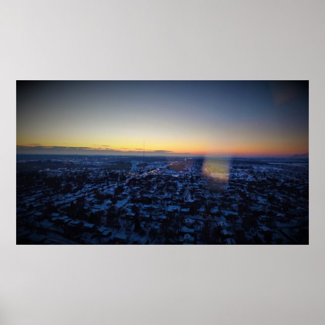 Poster Winter Sunset Cedar Rapids (Frente)