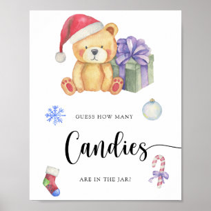Poster Winter Teddy Bear - adivinha quantos doces