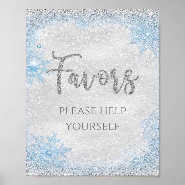 Poster Winter Wonderland Favor Sign (Frente)