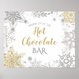 Poster Winter Wonderland Hot Chocolate Silver Dourado