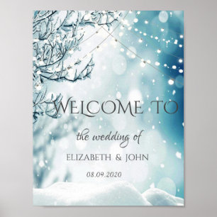 Poster Winter Wonderland, String Lights Casamento