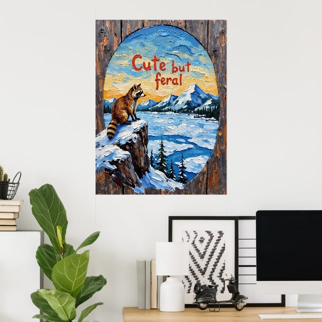 Poster Winter's Watch: Raccoon by Frozen Waters (Escritório em casa)