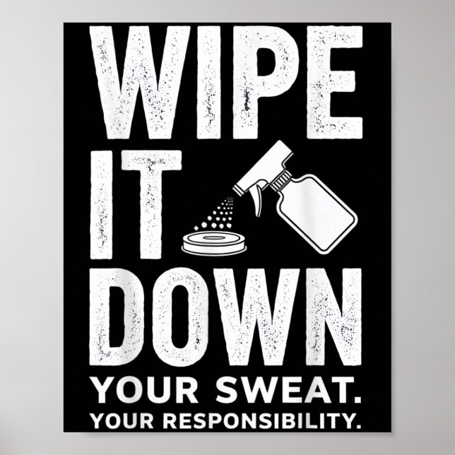 Poster Wipe It Down Fitness Motivation Art  (Frente)