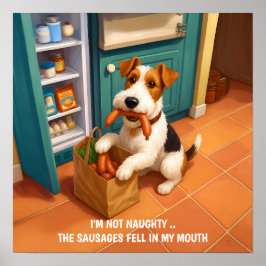 Poster Wire Fox Terrier - I'm Not Naughty