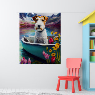 Poster Wirefox Terrier em uma Canoa: Uma Aventura Cênica