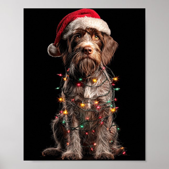 Poster Wirehaired Inting Griffon Christmas Graphics Dog L (Frente)