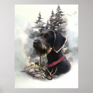 Poster Wirehaired Pointer Alemão, GWP
